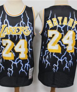 Men's Los Angeles Lakers Black #24 Kobe Bryant Hardwood Classics Lightning Limited Edition Stitched NBA Jersey