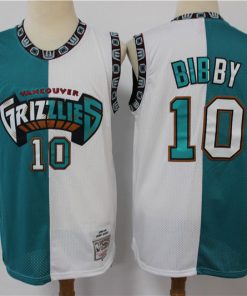 Men's Memphis Grizzlies #10 Mike Bibby Blue White Split Stitched NBA Jersey