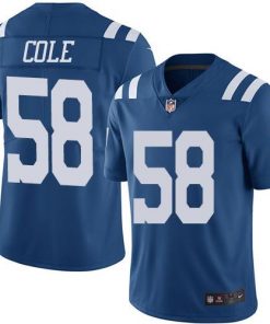 Nike Colts #58 Trent Cole Royal Blue Men's Stitched NFL Limited Rush Jersey