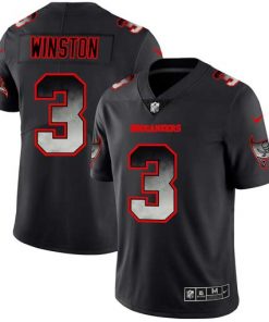 Men's Tampa Bay Buccaneers #3 Jameis Winston Black 2019 Smoke Fashion Limited Stitched NFL Jersey