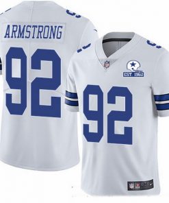 Men's Dallas Cowboys #92 Dorance Armstrong White With Est 1960 Patch Limited Stitched NFL Jersey