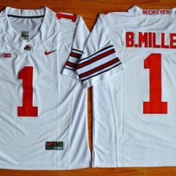 Buckeyes #1 Braxton Miller White Limited Stitched NCAA Jersey