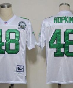 Mitchell And Ness Eagles #48 Wes Hopkins White Stitched Throwback NFL Jersey