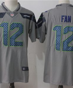 Men's Nike Seattle Seahawks #12 Fan Grey Stitched NFL Vapor Untouchable Limited jersey