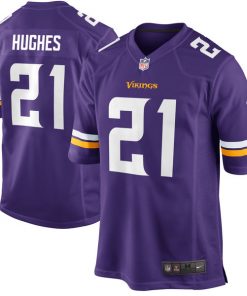 Men's Minnesota Vikings #21 Mike Hughes Purple 2018 NFL Draft First Round Pick Game Jersey