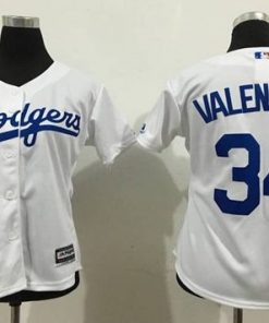 Dodgers #34 Fernando Valenzuela White Lady Fashion Stitched MLB Jersey