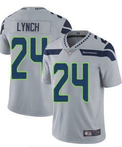 Men's Seattle Seahawks #24 Marshawn Lynch Grey Vapor Untouchable Limited Stitched NFL Jersey
