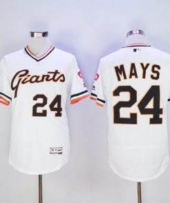Giants #24 Willie Mays White Flexbase Authentic Collection Cooperstown Stitched MLB Jersey
