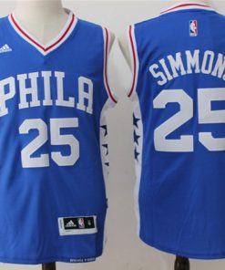 76ers #25 Ben Simmons Blue Stitched NBA Jersey