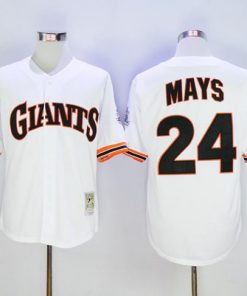 Mitchell And Ness 1989 Giants #24 Willie Mays White Throwback Stitched MLB Jersey