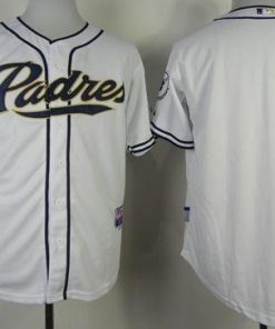 Padres Blank White Cool Base Stitched MLB Jersey
