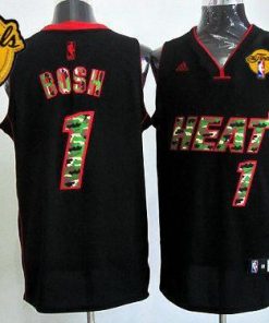Heat #1 Chris Bosh Black Camo Fashion Finals Patch Stitched NBA Jersey