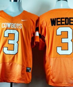 Cowboys #3 Brandon Weeden Orange Pro Combat Stitched NCAA Jersey