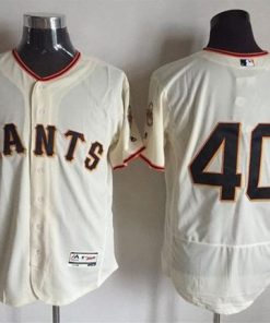 Giants #40 Madison Bumgarner Cream Flexbase Authentic Collection Stitched MLB Jersey