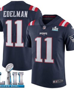 Men's New England Patriots # 11 Julian Edelman Black Super Bowl LII Bound Game Jersey
