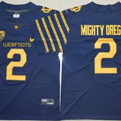 Ducks #2 Mighty Oregon Navy Blue Webfoots 100th Rose Bowl Game Elite Stitched NCAA Jersey