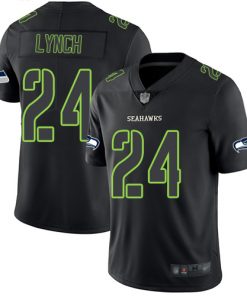 Men's Seahawks #24 Marshawn Lynch 2018 Black Impact Limited Stitched NFL Jersey