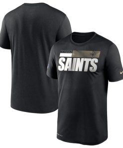 Men's New Orleans Saints 2020 Black Sideline Impact Legend Performance NFL T-Shirt