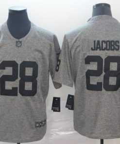 Men's Oakland Raiders #28 Josh Jacobs Grey Limited Stitched NFL Jersey
