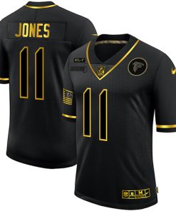 Men's Atlanta Falcons #11 Julio Jones 2020 Black/Gold Salute To Service Limited Stitched NFL Jersey