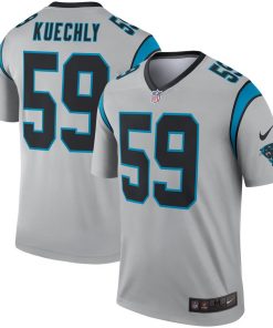 Men's Carolina Panthers Luke Kuechly Silver Inverted Legend Jersey