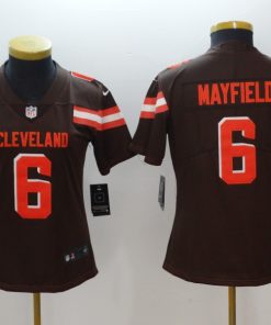 Women's Cleveland Browns #6 Baker Mayfield Brown 2018 NFL Draft Vapor Untouchable Limited Stitched Jersey