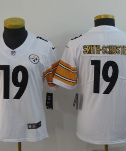 Women's  Pittsburgh Steelers #19 JuJu Smith-Schuster White Vapor Untouchable Limited Stitched NFL Jersey