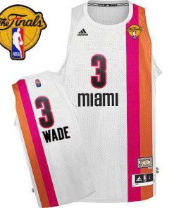 Heat #3 Dwyane Wade White ABA Hardwood Classic With Finals Patch Stitched NBA Jersey