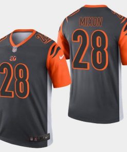 Men's Cincinnati Bengals #28 Joe Mixon Silver Inverted Legend Jersey
