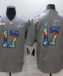 Men's Buffalo Bills #17 Josh Allen 2020 Grey Crucial Catch Limited Stitched NFL Jersey