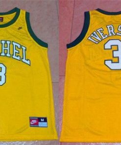 76ers #3 Allen Iverson Yellow Bethel High School Stitched NBA Jersey