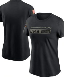 Women's Washington Football Team 2020 Black Salute To Service Performance NFL T-Shirt (Run Small)