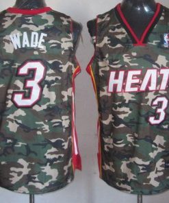 Heat #3 Dwyane Wade Camo Stealth Collection Stitched NBA Jersey