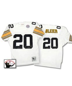 Mitchell & Ness Steelers #20 Rocky Bleier White Stitched Throwback NFL Jersey
