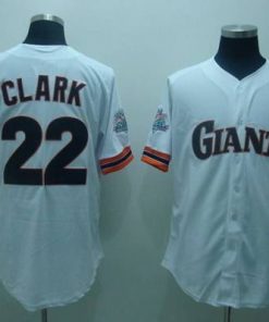 Mitchell and Ness Giants #22 Will Clark Stitched White Throwback MLB Jersey