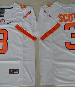 Tigers #3 Artavis Scott White Limited Stitched NCAA Jersey