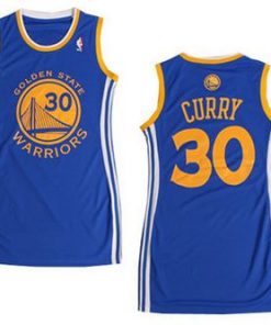 Warriors #30 Stephen Curry Blue Women's Dress Stitched NBA Jersey