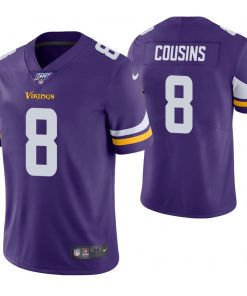 Men's Minnesota Vikings #8 Kirk Cousins Purple 2019 100th Season Vapor Untouchable Limited Stitched NFL Jersey
