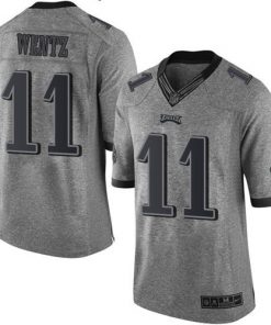 Nike Eagles #11 Carson Wentz Gray Men's Stitched NFL Limited Gridiron Gray Jersey