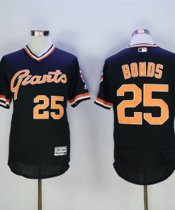 Men's San Francisco Giants #25 Barry Bonds Black Throwback Flexbase Stitched MLB Jersey