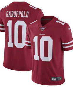 Men's San Francisco 49ers 100th #10 Jimmy Garoppolo Red Vapor Untouchable Limited Stitched NFL Jersey