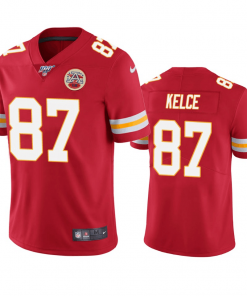 Men's Kansas City Chiefs #87 Travis Kelce Red 2019 100th Season Vapor Untouchable Limited Stitched NFL Jersey