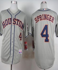 Astros #4 George Springer Grey Cool Base Stitched MLB Jersey