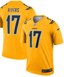 Men's Los Angeles Chargers #17 Philip Rivers Gold Inverted Legend Jersey