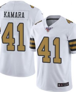 Men's New Orleans Saints #41 Alvin Kamara White 2019 100th Season Color Rush Limited Stitched NFL Jersey