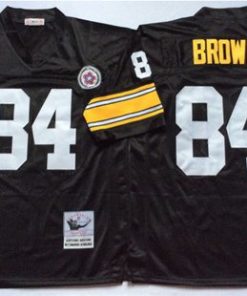 Mitchell And Ness Steelers #84 Antonio Brown Black Throwback Stitched NFL Jersey
