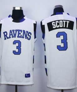 One Tree Hill Ravens #3 Lucas Scott White Stitched Basketball Jersey