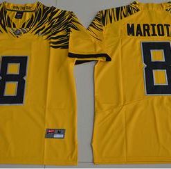 Ducks #8 Marcus Mariota Yellow Limited Stitched NCAA Jersey