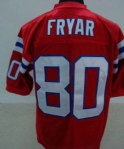 Michell & Ness Patriots #80 Irving Fryar Red Stitched Throwback NFL Jersey