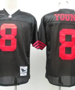 Mitchell and Ness 49ers #8 Steve Young Black Stitched NFL Jersey